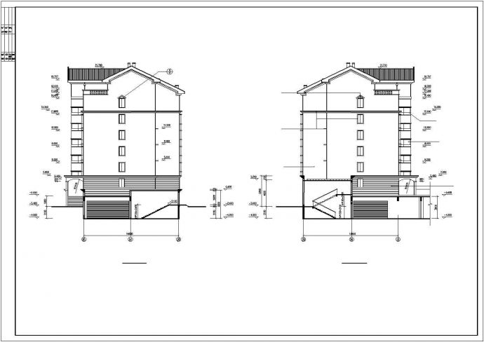 喀什地区人民路某小区6500平六层框混住宅楼全套建筑设计CAD施工图_图1