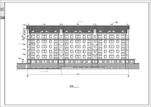 喀什地区人民路某小区6500平六层框混住宅楼全套建筑设计CAD施工图-图二