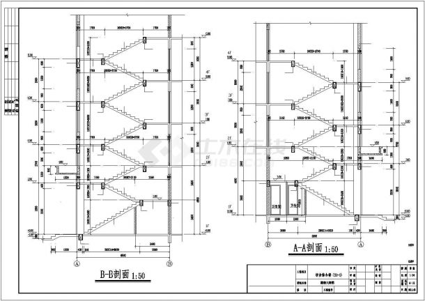 某四层框架宿舍楼建筑结构设计施工CAD图纸-图二