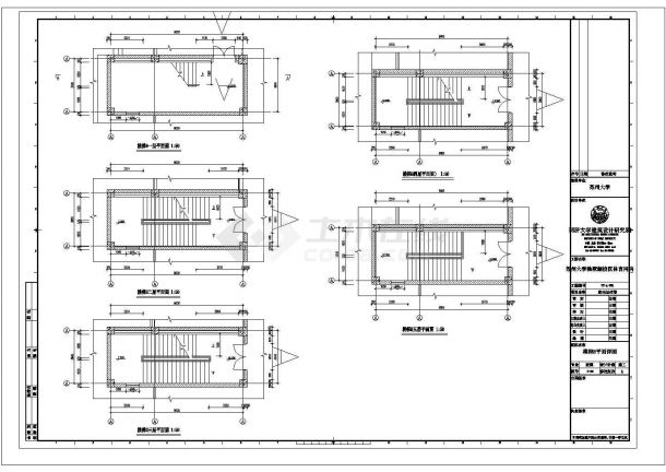某大学五层框架结构室内体育馆建筑设计cad全套施工图（含设计说明）-图一