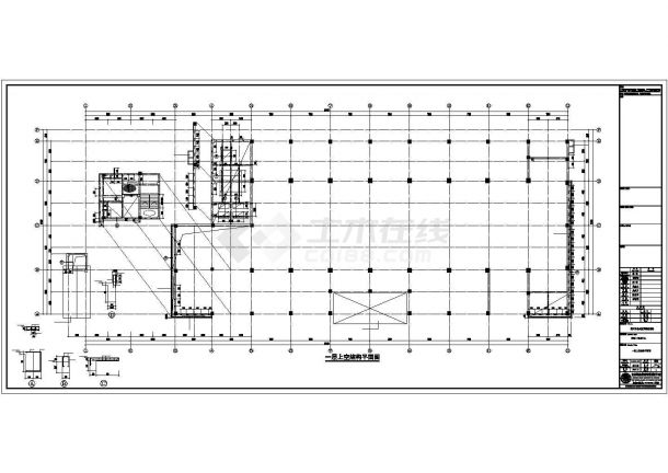 某地上单层框架结构健身中心建筑结构设计施工CAD图纸-图一