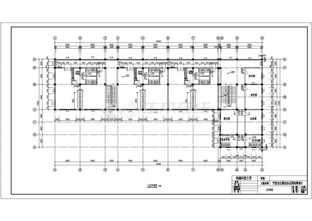 某4层幼儿园全套设计cad图纸（2000~3000平，含计算书，建筑图，结构图，毕业答辩PPT）-图二