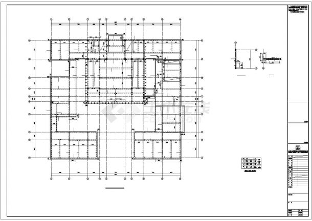 某地上三层框架结构办公建筑设计施工CAD图纸-图二