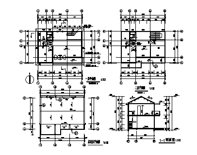 五套200平多层砖混结构别墅建筑全套施工图资料合集-图一