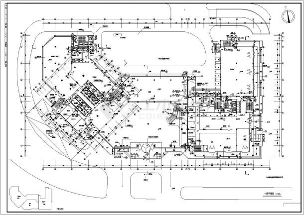 某5星级酒店详细设计施工全套建筑平立面CAD图纸-图一