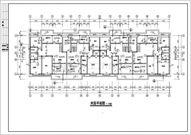 西安市国际城小区6层砖混住宅楼建筑设计CAD设计图（含夹层和架空层）-图二