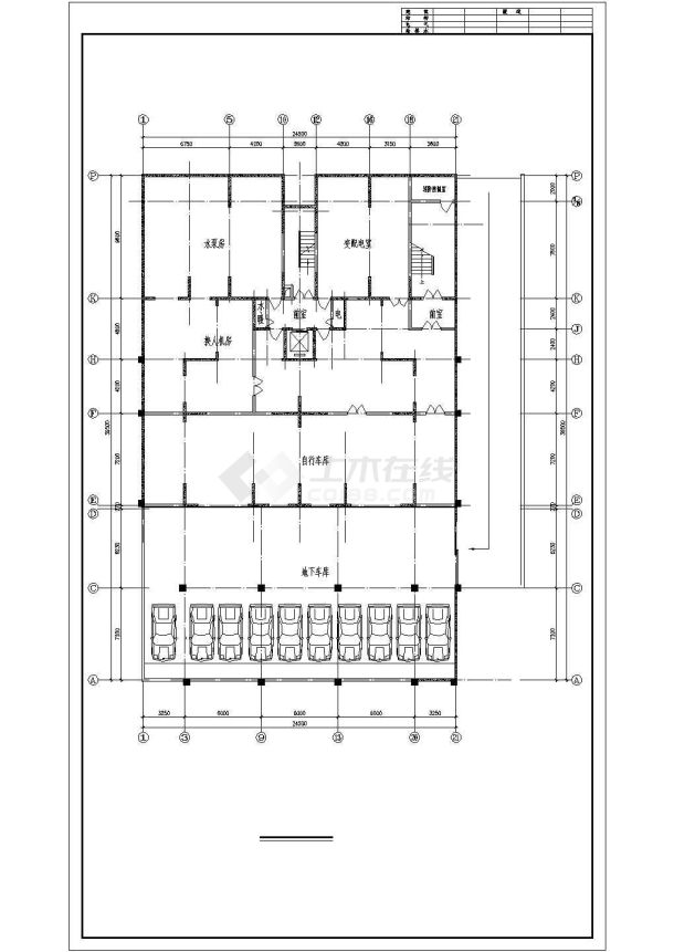 某中高层住宅楼施工全套设计cad基础平面图-图一