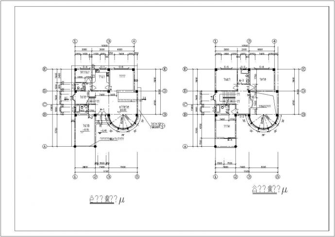 某别墅施工详细设计全套建筑平立面CAD图纸_图1