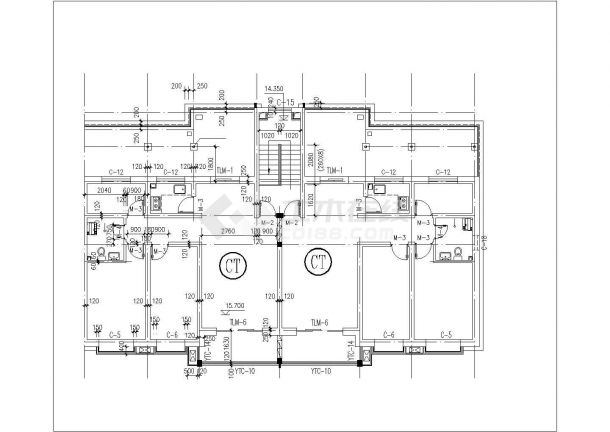 兰州某企业家属院7层砖混结构住宅楼平面设计CAD图纸（含户型设计图）-图一