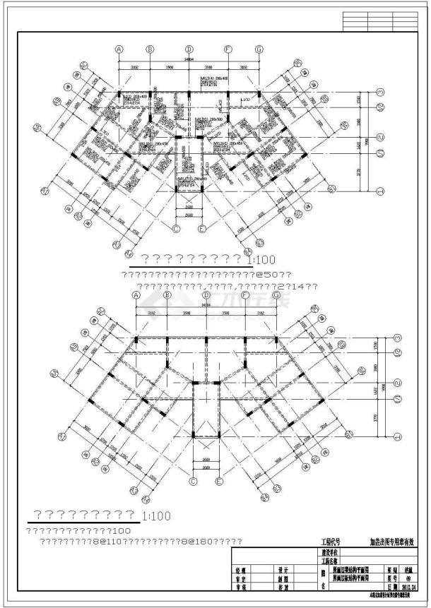 [江西]六层框架结构棚户区结构改造cad施工图纸-图一