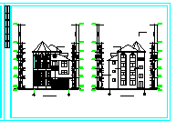 复式别墅建筑施工CAD图纸