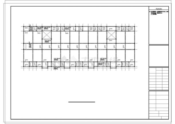 [重庆]四层砖混结构宿舍楼结构设计cad图纸-图二