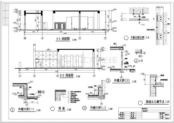 【厦门】某地现代公厕建筑设计cad图纸-图二