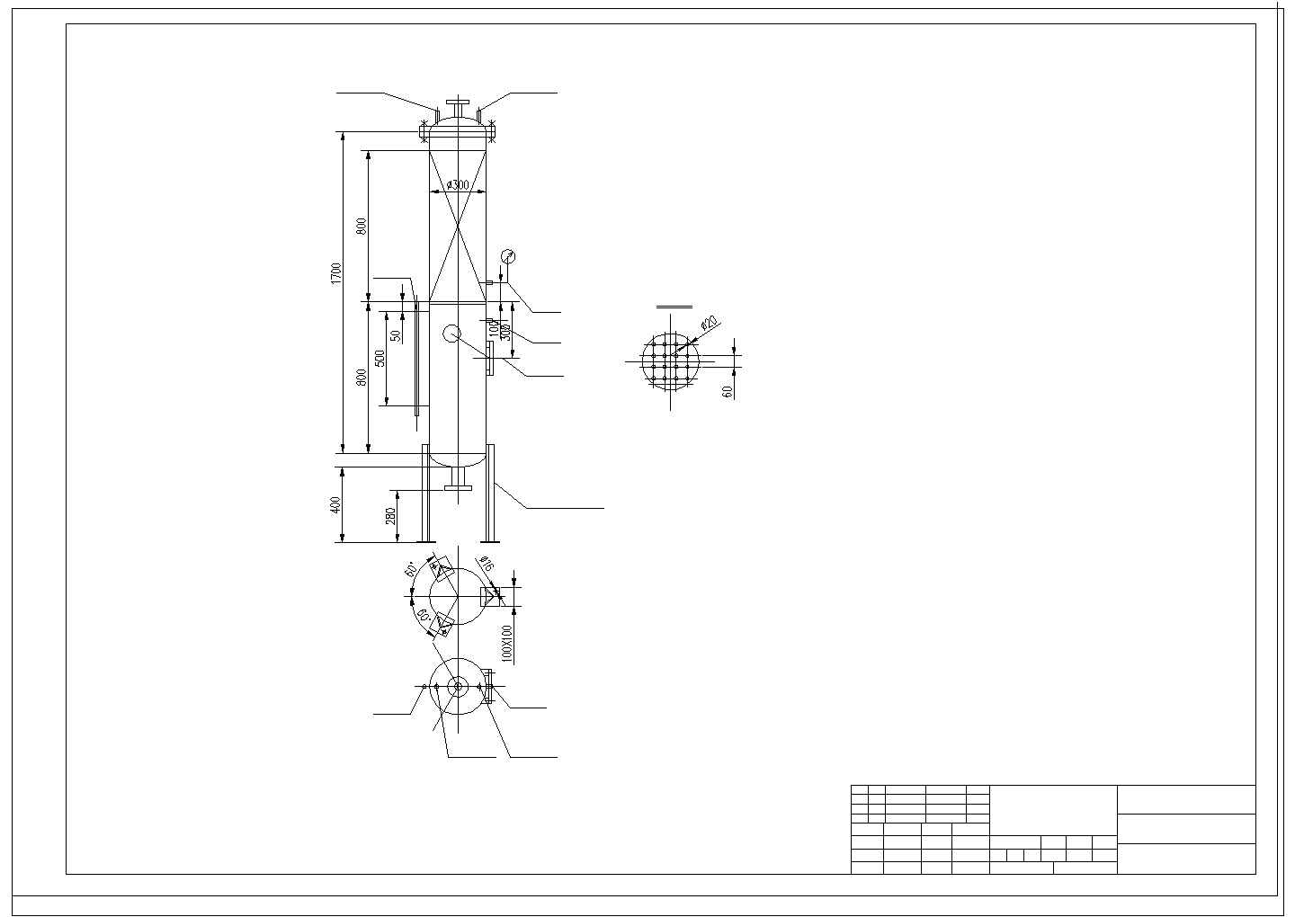 2T-H气浮设备及配套排渣系统设计cad施工图纸