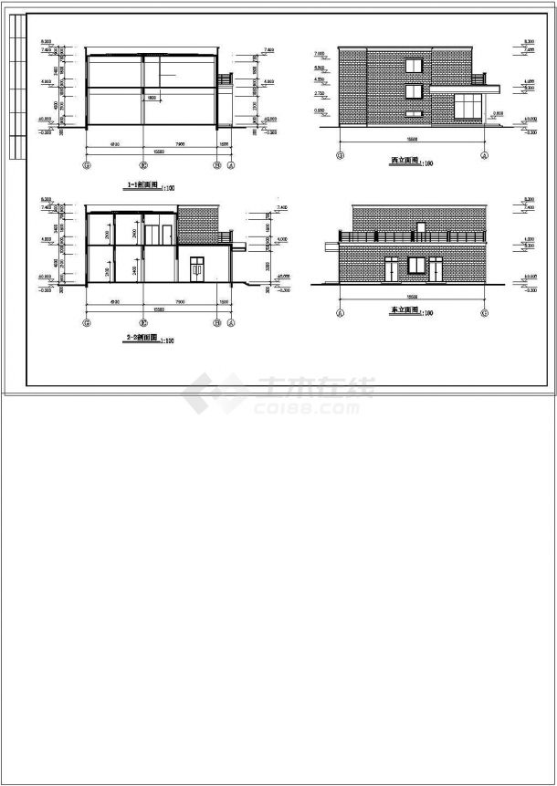 某地区公司食堂建筑设计cad施工图纸-图二