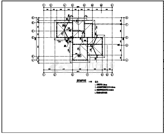二层框架结构豪华独立别墅结构施工cad图,共十五张-图二