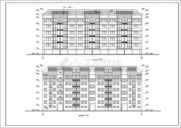 3780平米5层砖混结构公寓楼建筑设计CAD施工图-图一