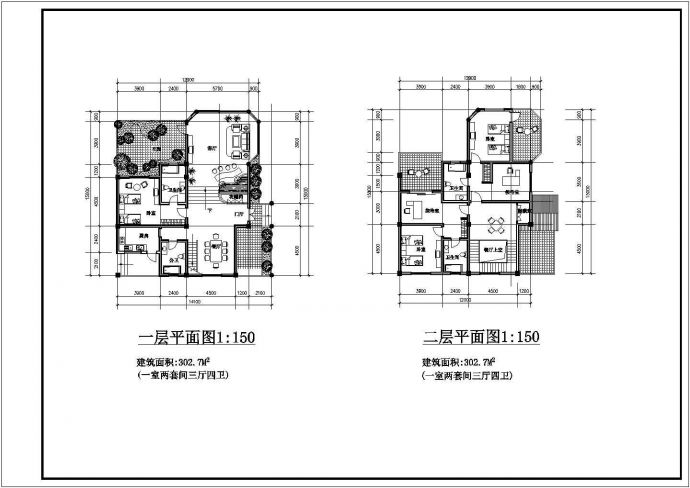 某别墅式办公接待中心详细设计施工全套建筑平立面CAD图纸_图1