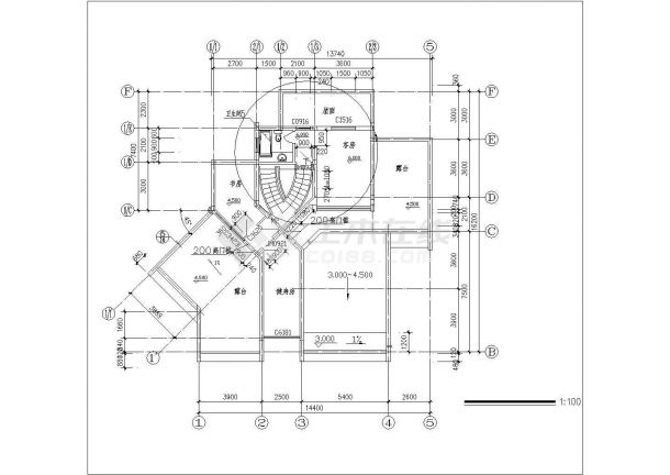 某度假区别墅详细设计施工全套建筑平立面CAD图纸-图二