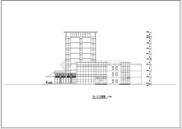 某八层酒店建筑设计cad施工图纸-图二