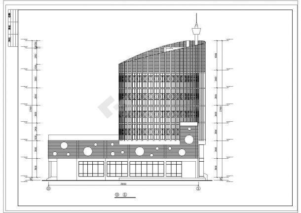 某地区餐厅建筑设计cad施工图纸-图二