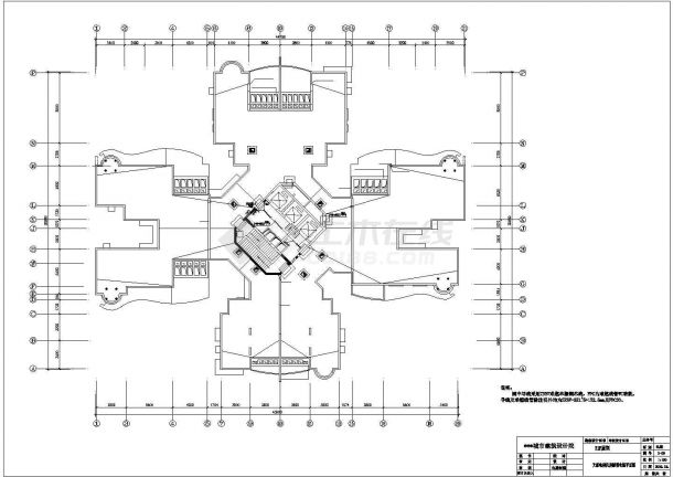 东莞木偶高层住宅楼的电气照明施工CAD图-图二