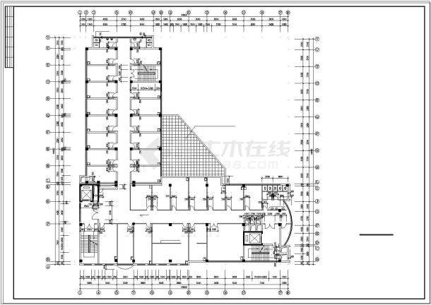 综合：长44.6米 宽40.8米 -1+16层医院综合楼建筑施工图-图一