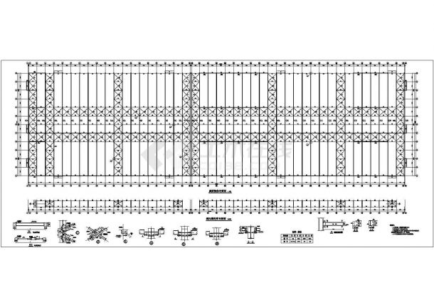 单层30100.1平米钢结构钢管制造厂车间建施结施CAD图纸（长330.5米 宽91.1米 ）-图一