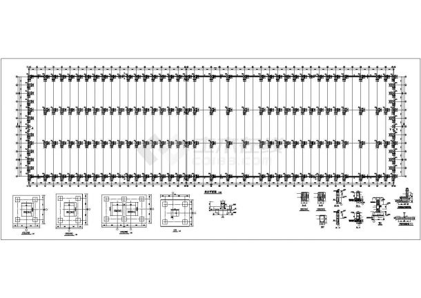 单层30100.1平米钢结构钢管制造厂车间建施结施CAD图纸（长330.5米 宽91.1米 ）-图二