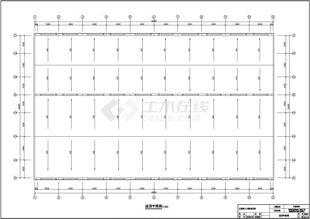 太原市某工业区装配式钢混排架结构生产厂房结构设计CAD图纸-图二