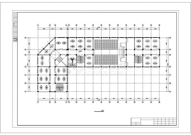 济南市某市政单位5层框架结构办公楼建筑结构设计CAD图纸-图二