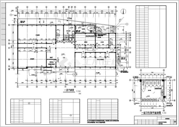 衡阳市某临街6100平米7层框架结构办公楼建筑结构设计CAD图纸-图一