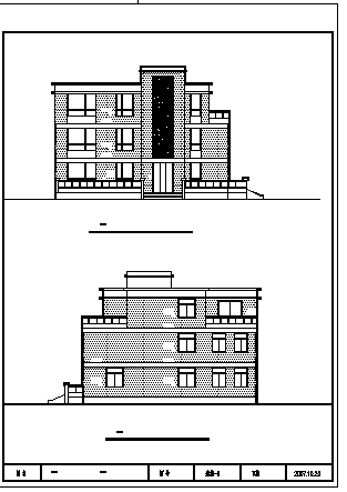 三层砖混结构经典别墅建筑施工cad图，共十三张-图二