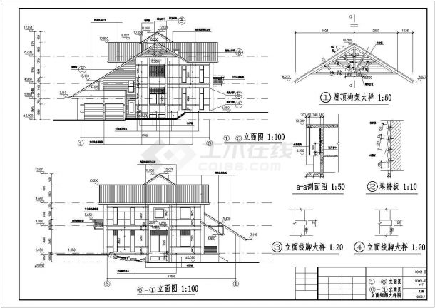 某现代新型多层豪华别墅建筑方案设计施工CAD图纸-图一