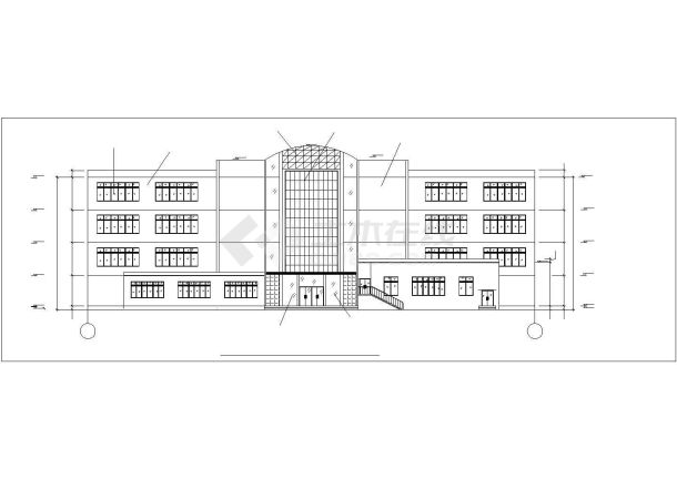 合肥市某大学5600平米4层框架结构图书馆建筑结构设计CAD图纸-图二