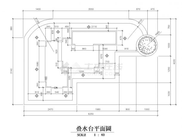 某城市大堂叠水台设计CAD参考详图-图二