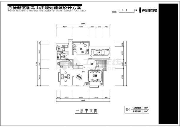某现代新型精品别墅建筑方案设计施工CAD图纸-图一