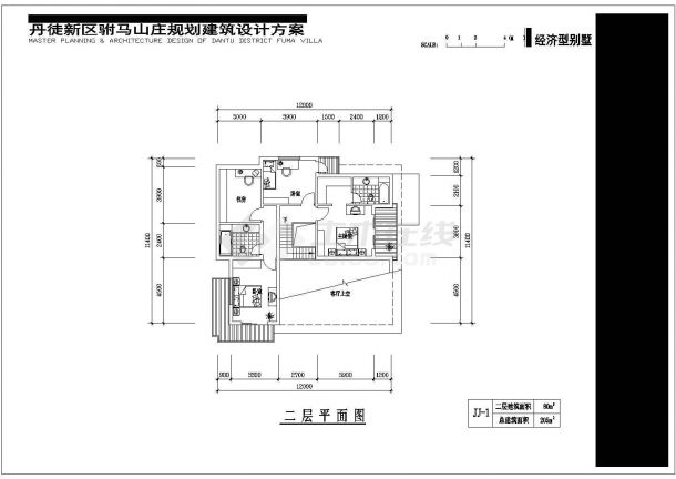某现代新型精品别墅建筑方案设计施工CAD图纸-图二
