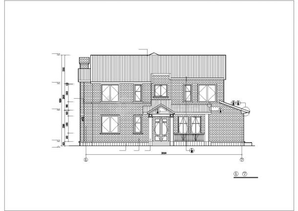 某现代新型花园式别墅建筑方案设计施工CAD图纸-图二