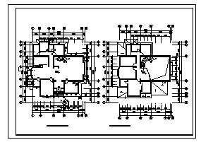 某地二层别墅建筑施工设计cad图-图二
