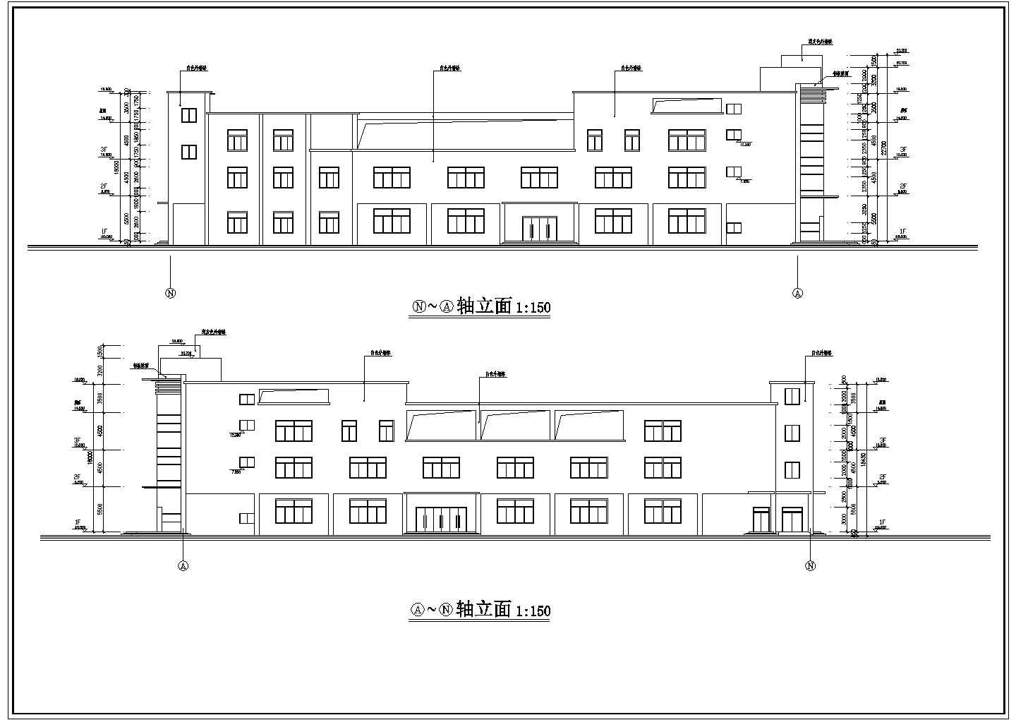 某地3层商场建筑设计cad施工图