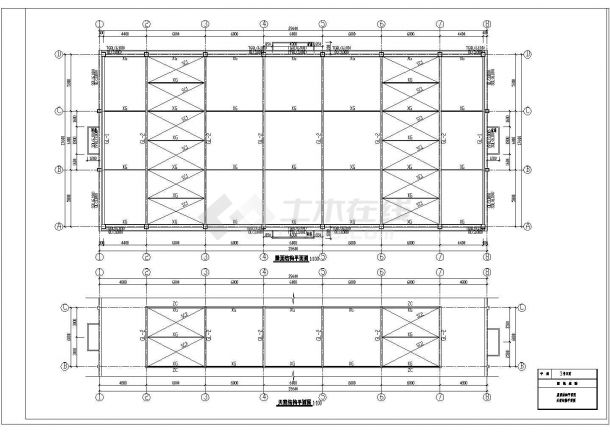 单层钢结构厂房全套结施图（39.6x17.6m）-图一