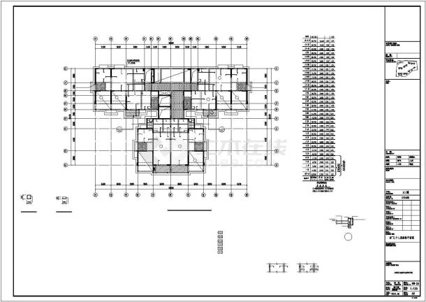 某32层框剪结构商住楼建筑设计施工CAD图纸-图二