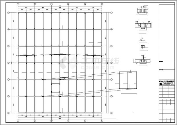 某地上一层（局部架空层）框架结构纪念馆建筑设计施工CAD图纸-图二