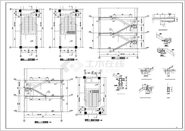 某地上三层框架结构幼儿园建筑设计施工CAD图纸-图二