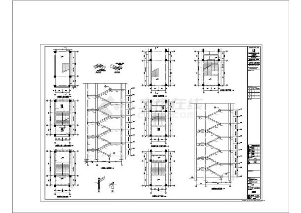 某地上六层框架结构宿舍楼建筑设计施工CAD图纸-图一