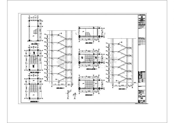 某地上六层框架结构宿舍楼建筑设计施工CAD图纸-图二