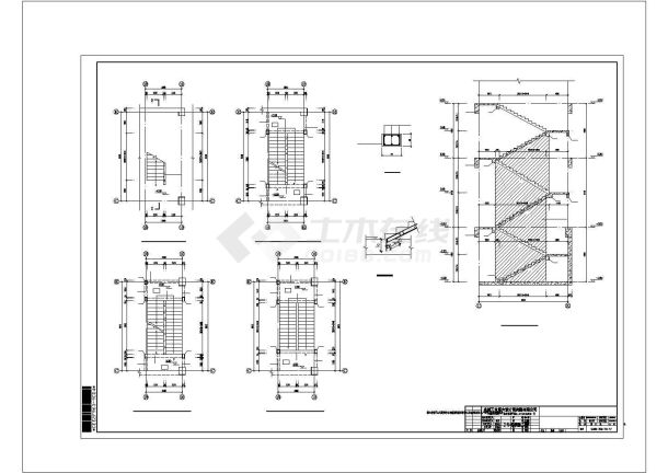 某地上五层框架结构生产管理用房建筑设计施工CAD图纸-图一