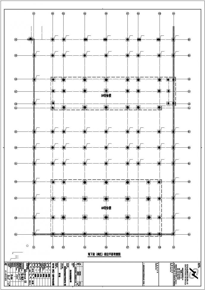 某地下单层钢筋混凝土框架结构地下室建筑设计施工CAD图纸_图1