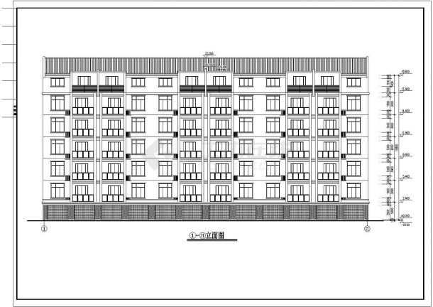 某3961平米六层带阁楼层框架单元式住宅楼建施图-图二